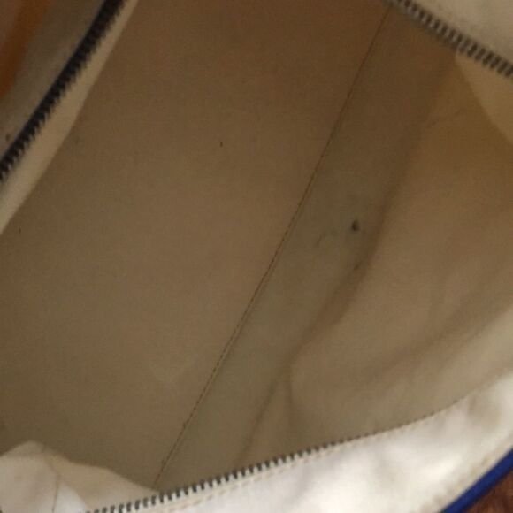 TOD’S Royal Blue and ivory handbag with leather trim. - Picture 8 of 16